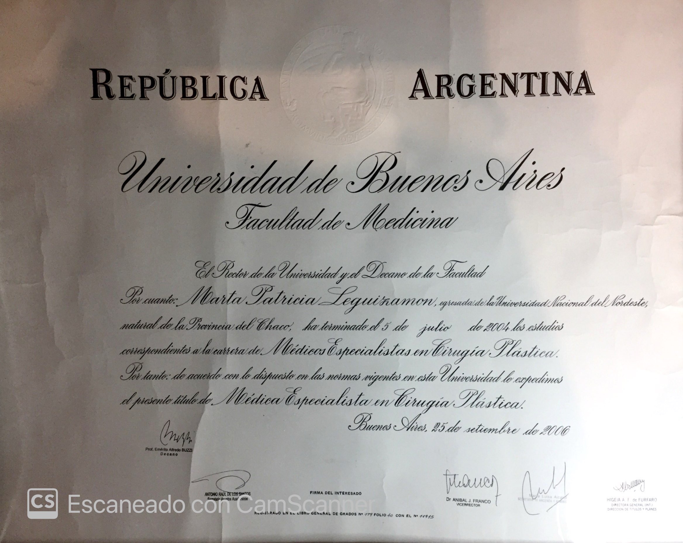 Dra. Marta Leguizamón en consulta